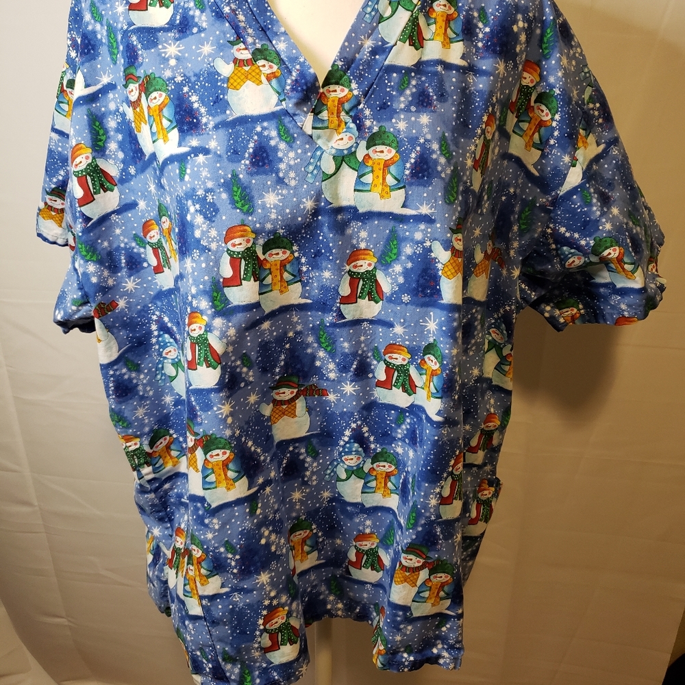 Fundamentally Snowmen Scub Pullover V-neck XL